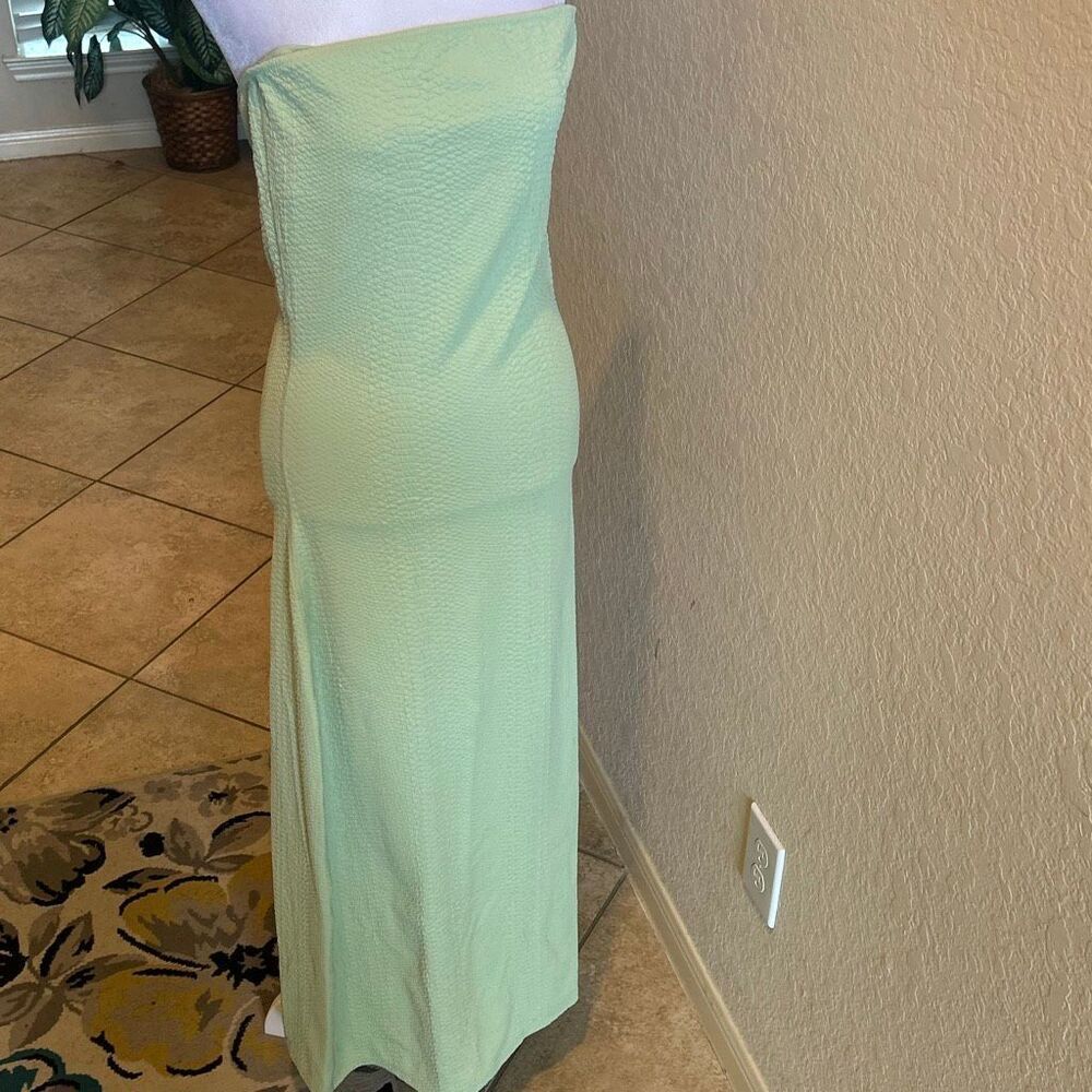 GIGI C Size L Maya Dress Light Green Strapless Midi Special Occasion Summer NWT